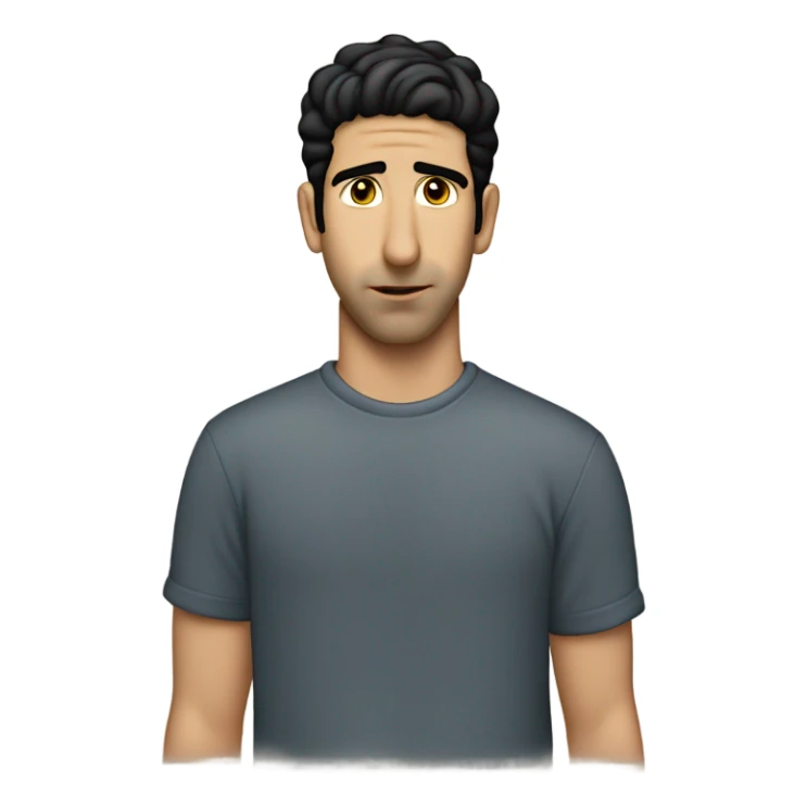 David Schwimmer younger with no facial hair, sad sticker