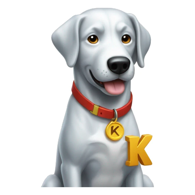 krypto the superdog, letter K on dogtag sticker