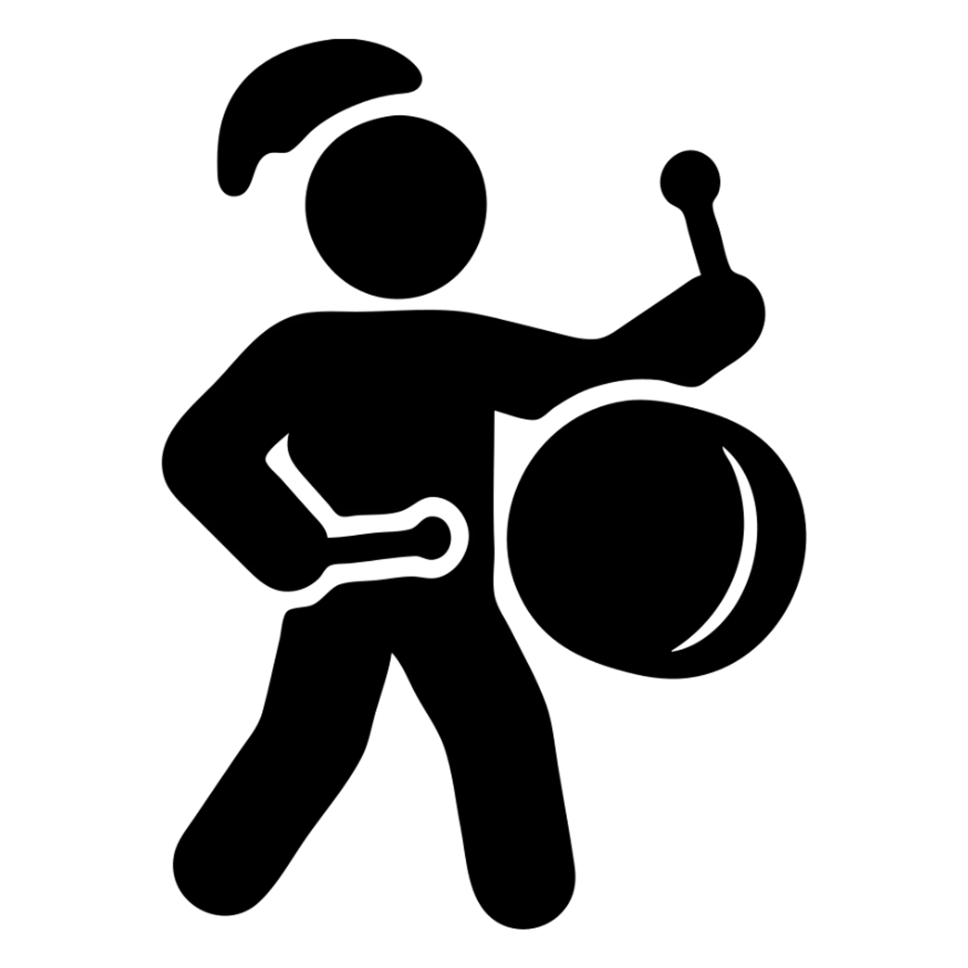 Person with a drum waking people up for sahur meal before dawn sticker