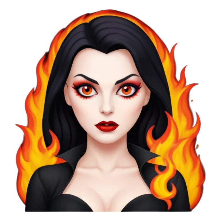 Vampira mulher bonita sexy pegando fogo sticker