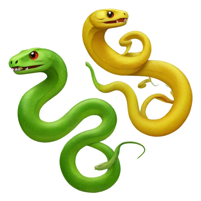 A red snake, a green snake and a yellow snake sticker