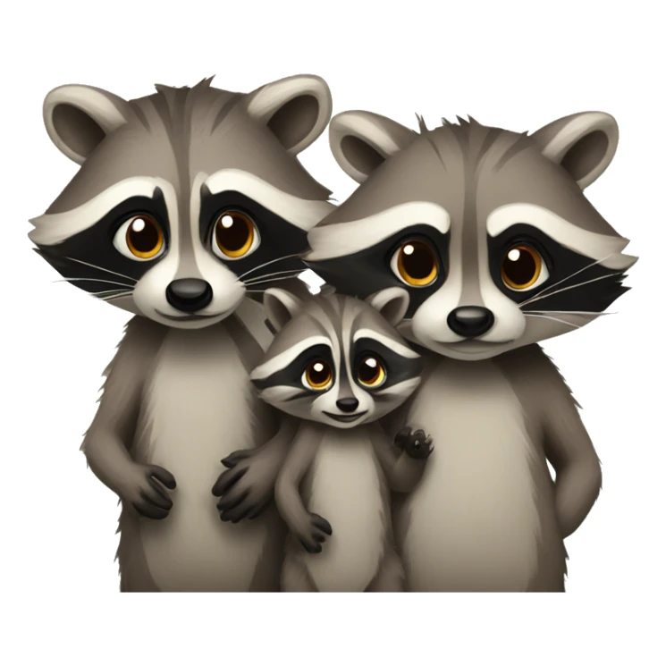 family of raccoons sticker