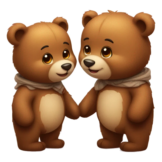Cute little bears couple in love sticker