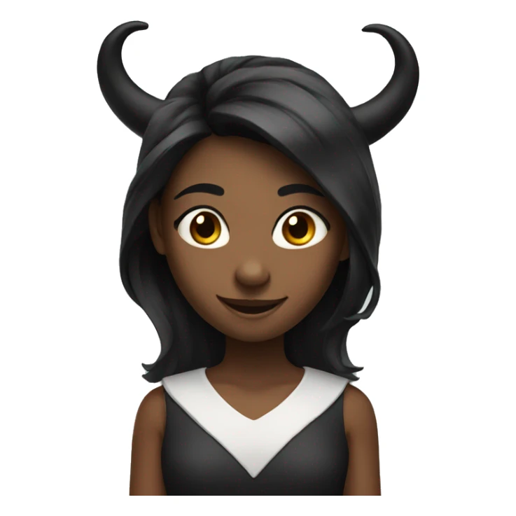 Smiling girl with Black horns  sticker