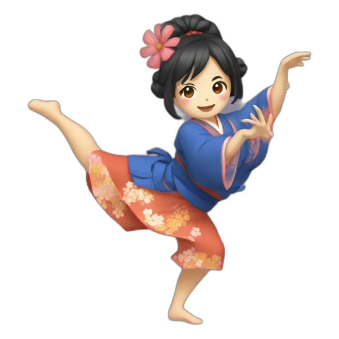 japanese girl dancing forró sticker