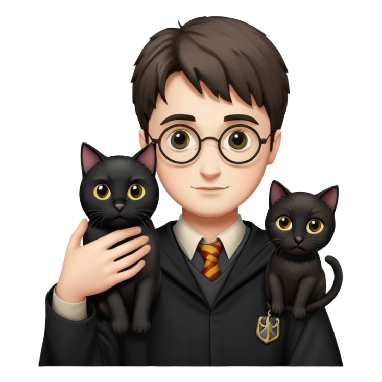 Harry Potter with a black cat in hands sticker