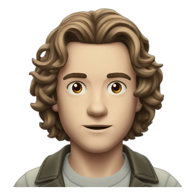 Eddie Munson Joseph Quinn with curled long hair stranger things sticker