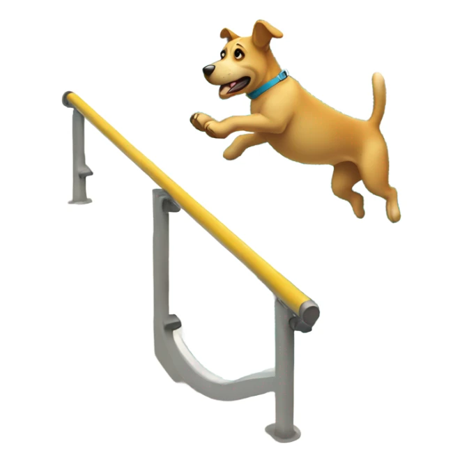 Dog jumping off of a diving board into a swimming pool sticker