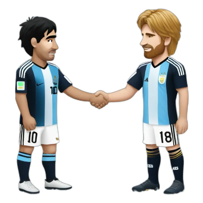 maradona argentina and messi argentina shaking hands sticker