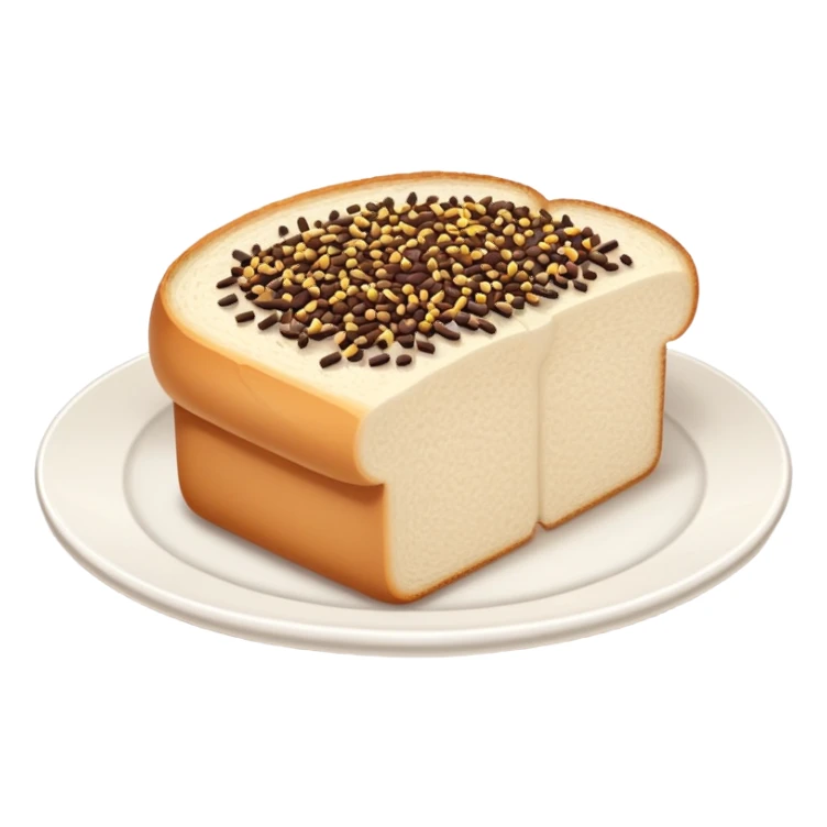 Slice of white bread on a white plate with chocolate sprinkles on top sticker