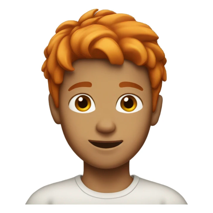 an orange brown hair boy  sticker