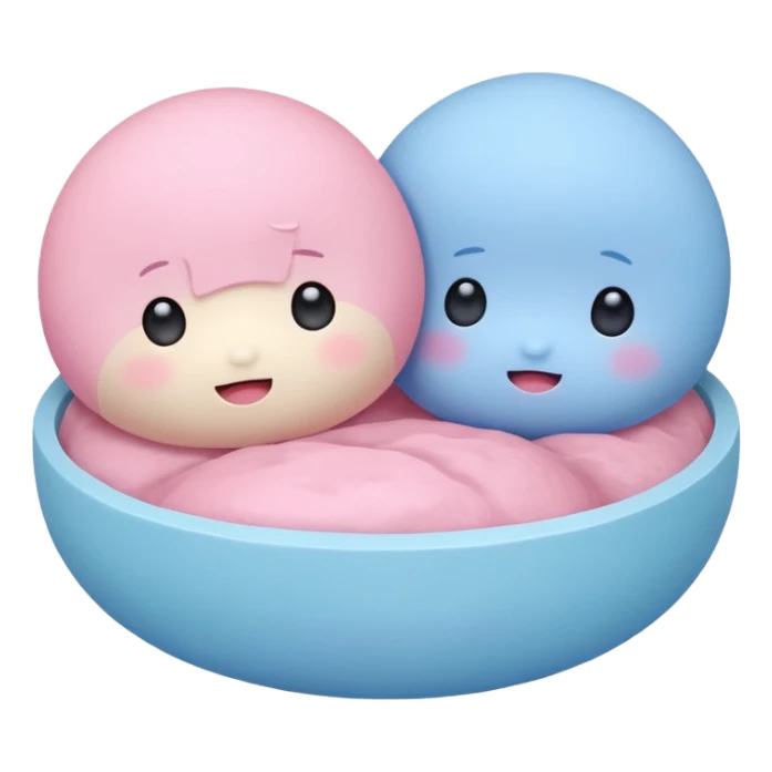 2 cute japanese mochi kawaii in pastel sticker