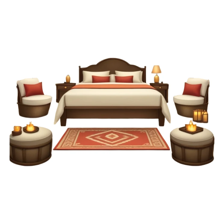 luxury glamping tent with elegant furniture and decorations sticker