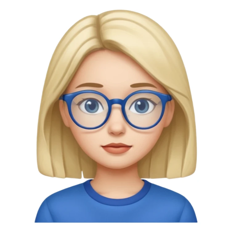 girl with eyeglasses and blue outfit sticker