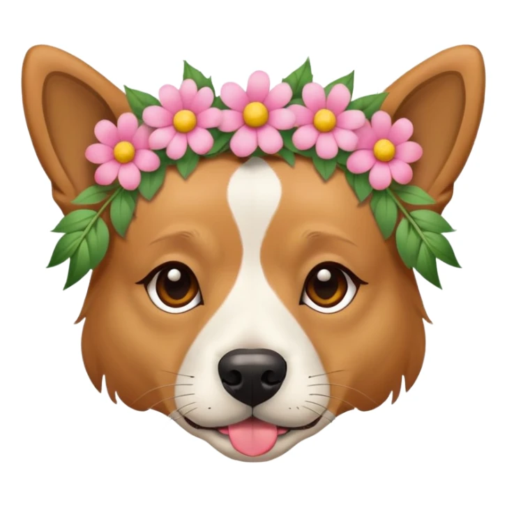 dog with flower crown and joint in mouth sticker