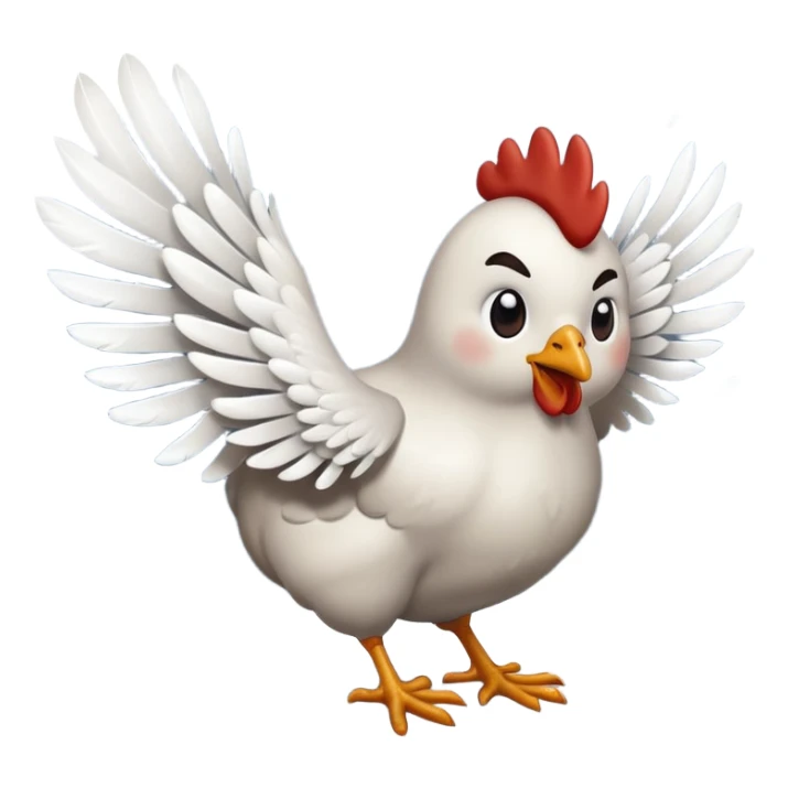 "Chicken flying in the wind during a snowstorm" sticker