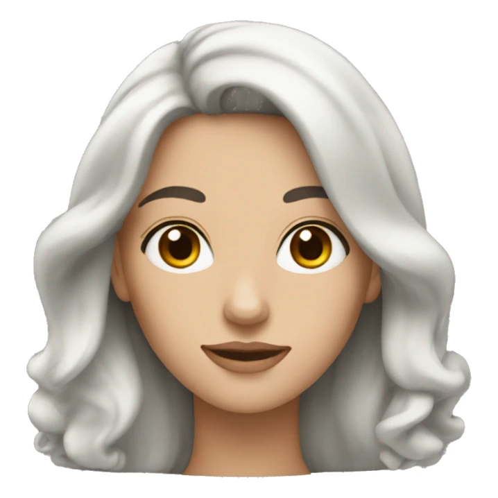 A white woman with long wavy black hair And brown eyes sticker