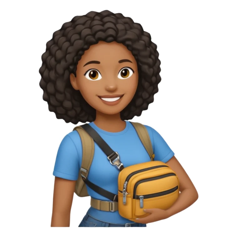black woman with waist bags sticker