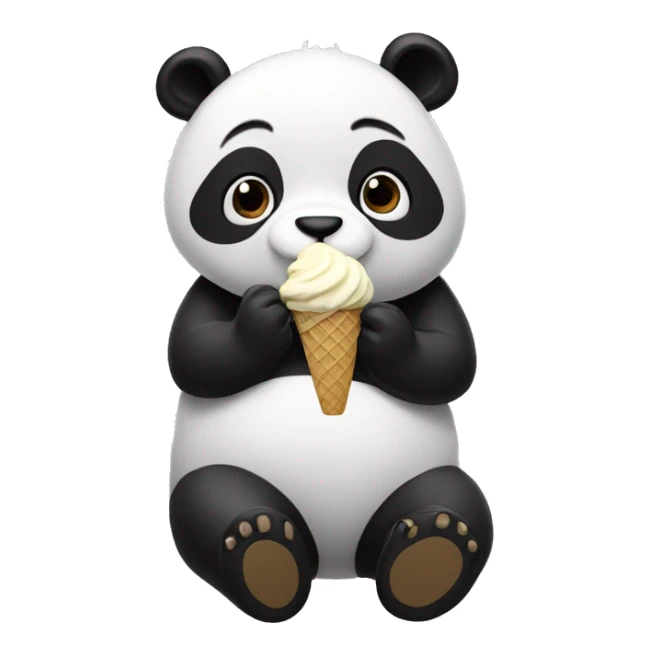 Panda eating ice cream sticker