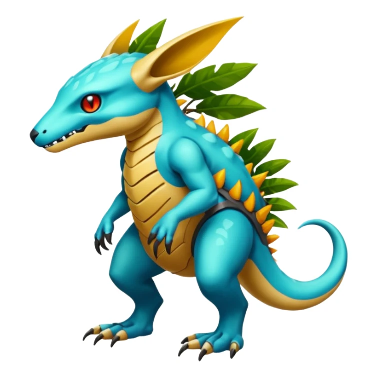  exotic tropical cyber-Protogen-Fakémon-Vernid-creature (full body) sticker