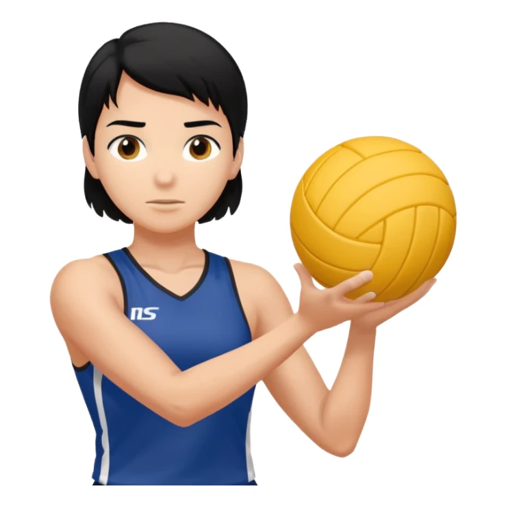 Uma atleta de voleibol branca de cabelo preto, esperando a bola  sticker