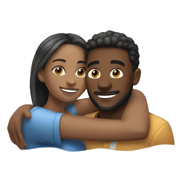 boyfriend and girlfriend hugging on a beach  sticker