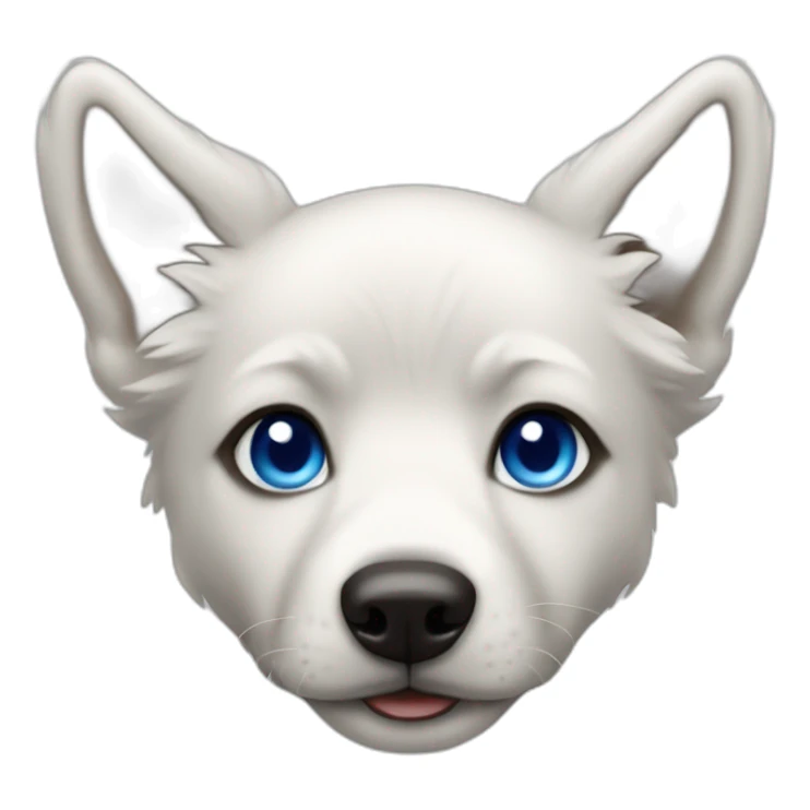 Puppy Wolf dog white blue eyes without eyebrows sticker