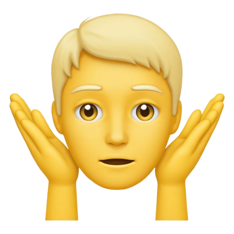 cold face emoji with hands in the shape of an L sticker