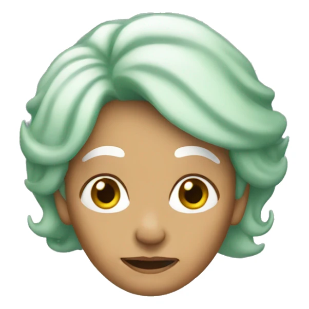 old woman with green hair sticker