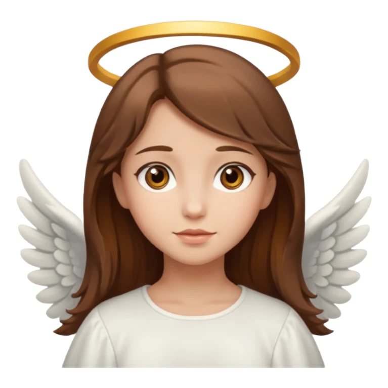 Angel girl brown hair brown eyes sticker