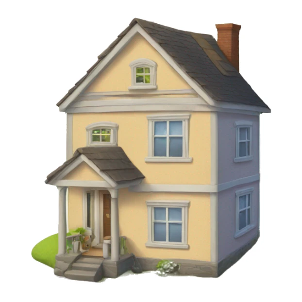 a house with man and woman going inside sticker