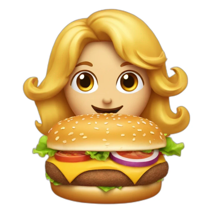 Une sirène qui mange un hamburger sticker