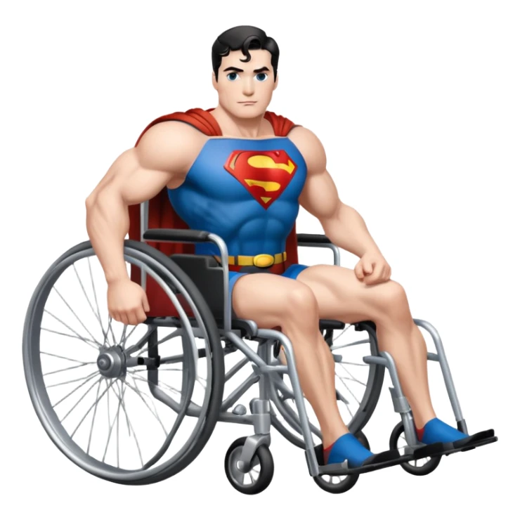 Superman in a wheel chair sticker