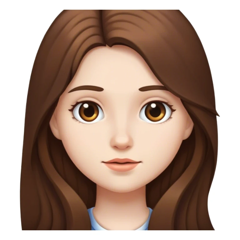 a big sister with long brown hair and white skin sticker