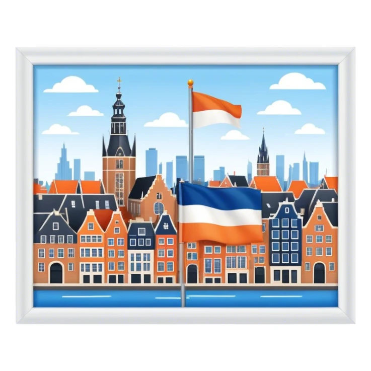 City with flag of netherlands  sticker