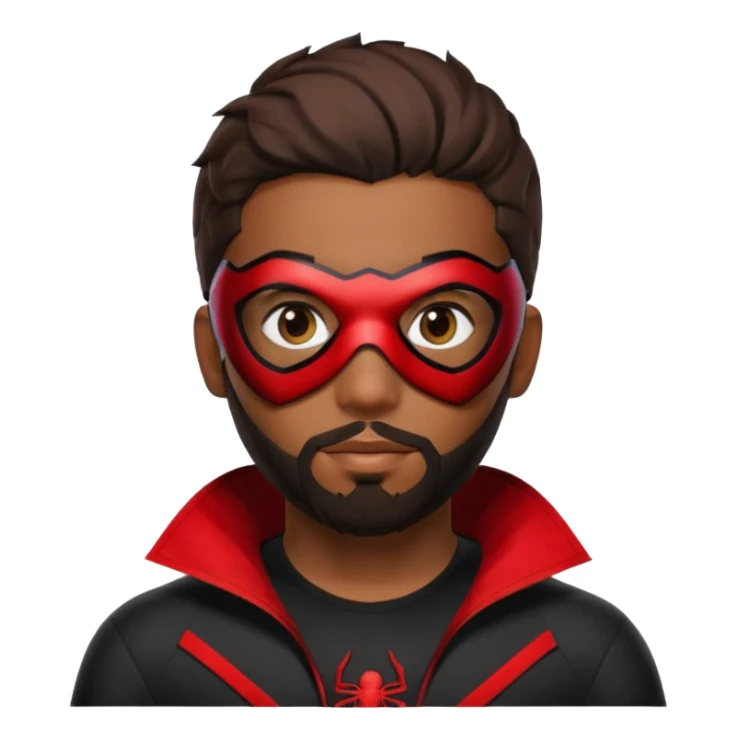 Miles Morales with beard, eye mask, low fade hair cut sticker