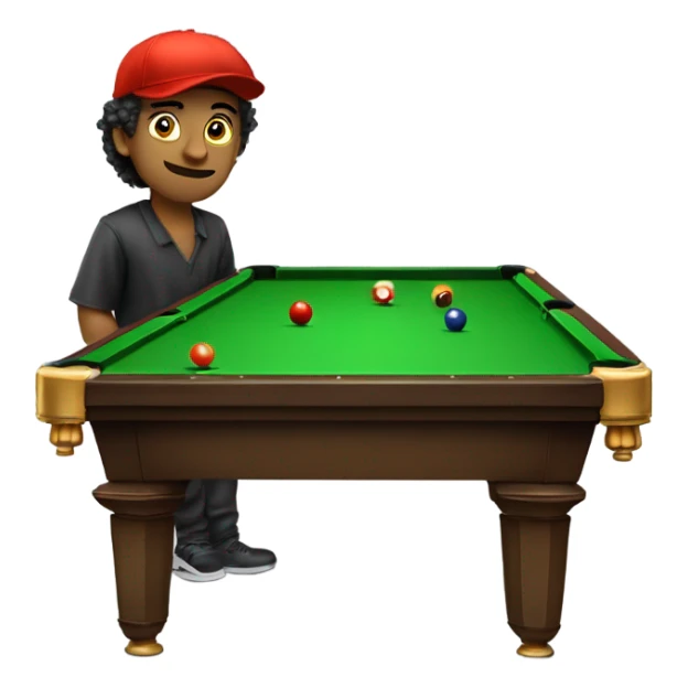 billard, maghrébin, 20 ans, cheveux longs frisés, casquette  sticker