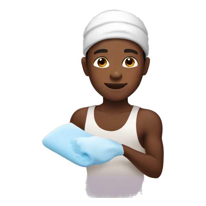 Clean brown skin boy doing skincare sticker
