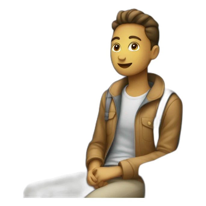 traveler-sitting on a train seat sticker