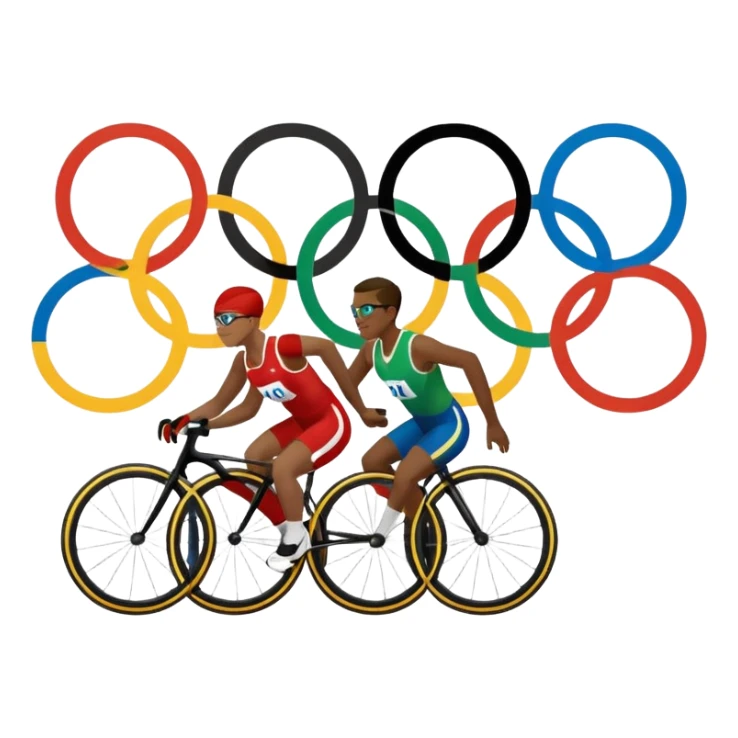 paralympic games with disable athletes with the right colors of olympic rings sticker