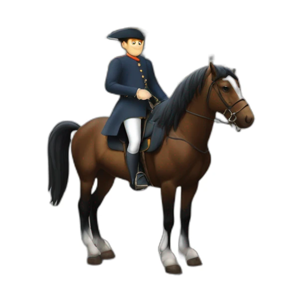 Macron sur un cheval au Mont Saint Michel sticker