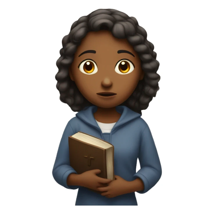 Girl Looking worried, with a bible in hand  sticker