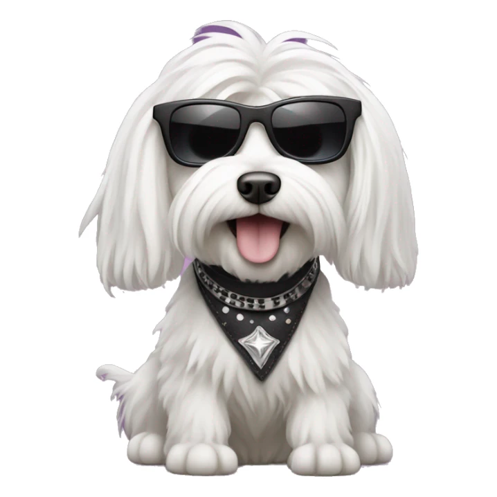 Maltese dog as a rockstar  sticker