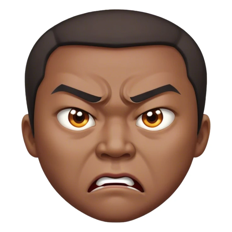 Angry Chinese man with tiny Chinese eyes slanted tiny not open eyes ugly sticker