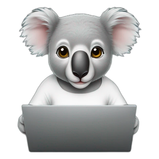 koalas-wearing-square-and-white-tee-working-on-a-black-laptop sticker