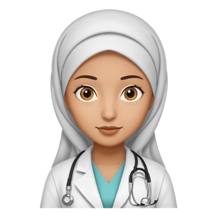 hijab doctor in white dress sticker