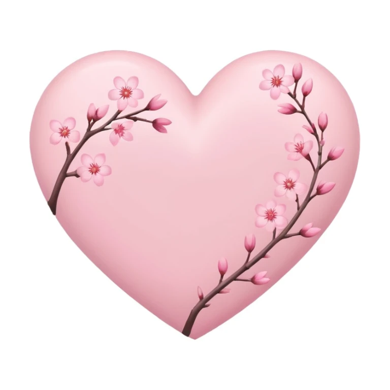 heart with sakura and soft pastel colors sticker