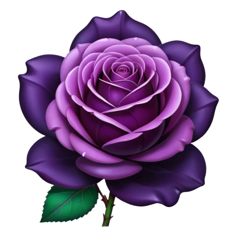 Vivid midnight plum color, insane realism perfectly shaped rose with large petals that are acrylic opalescent glass sticker