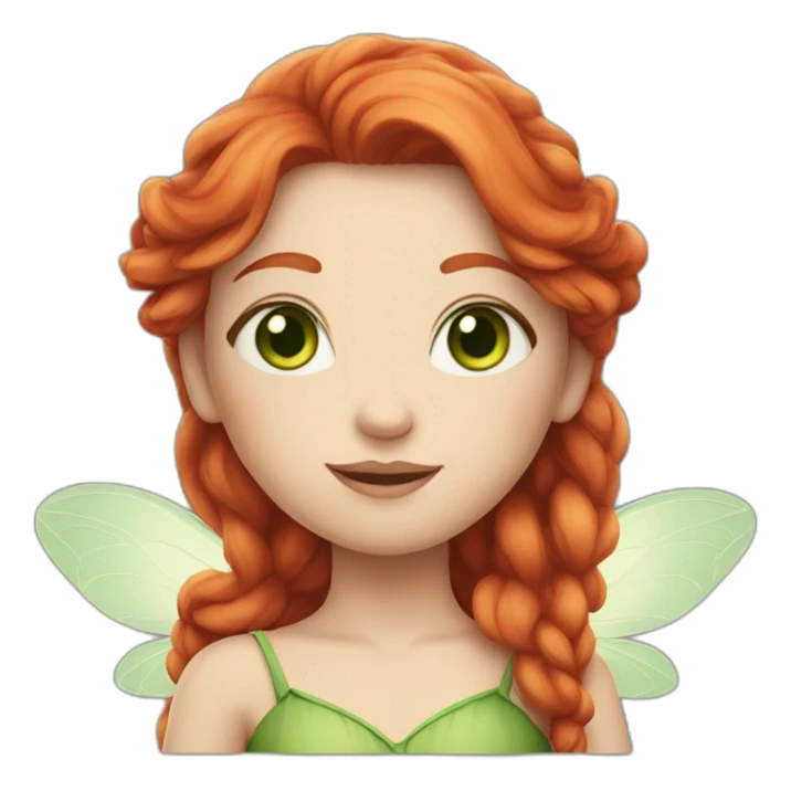 white-skinned red-haired fairy with green eyes sticker