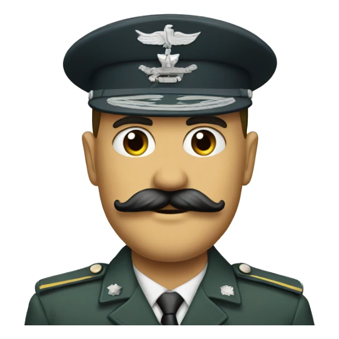 Military with mustasch sticker